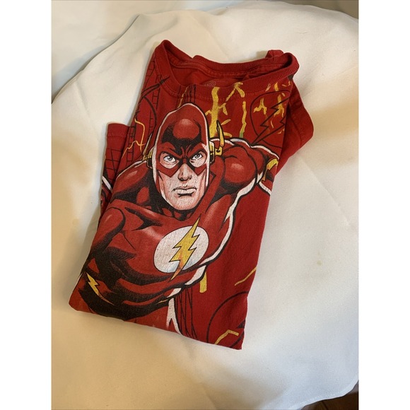 The Flash Barry Allen Youth Shirt DC Comics Graphic Unisex Cotton Sz 14/16 - Picture 5 of 5